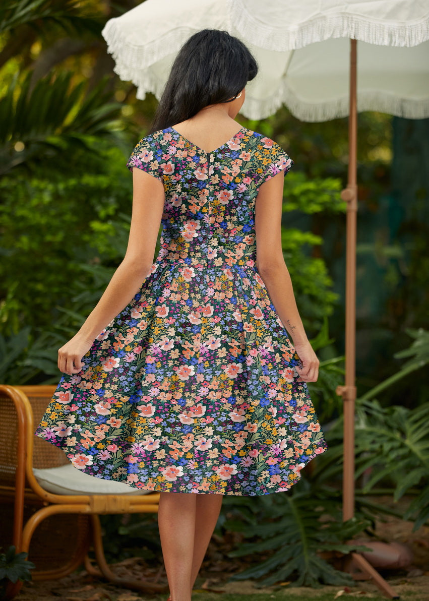 Painted Floral Greta Dress