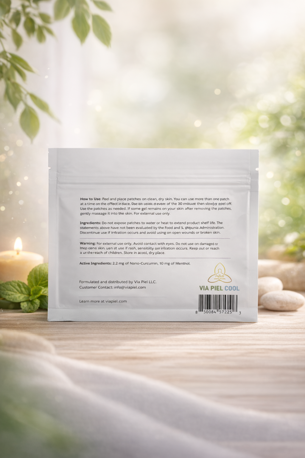 Via Piel Cool Patches 10 Pack | Nano-Curcumin