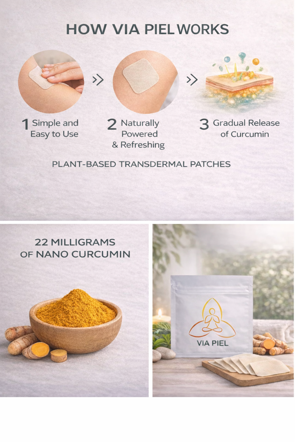 Via Piel Patches 10 Pack | Curcumin Wellness